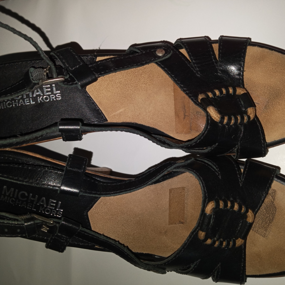 Michael Kors Black Strappy Heels with Cutout Design